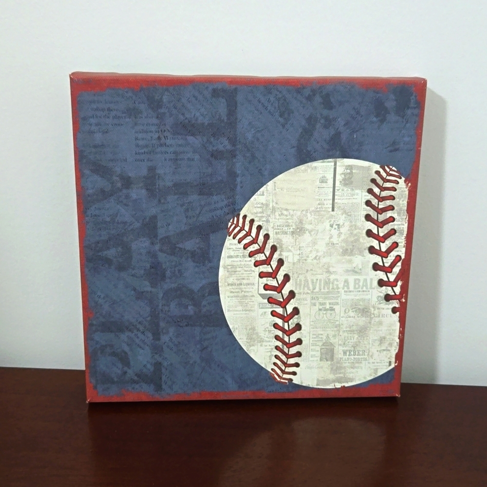 8x8 Play Ball Baseball Wall Art